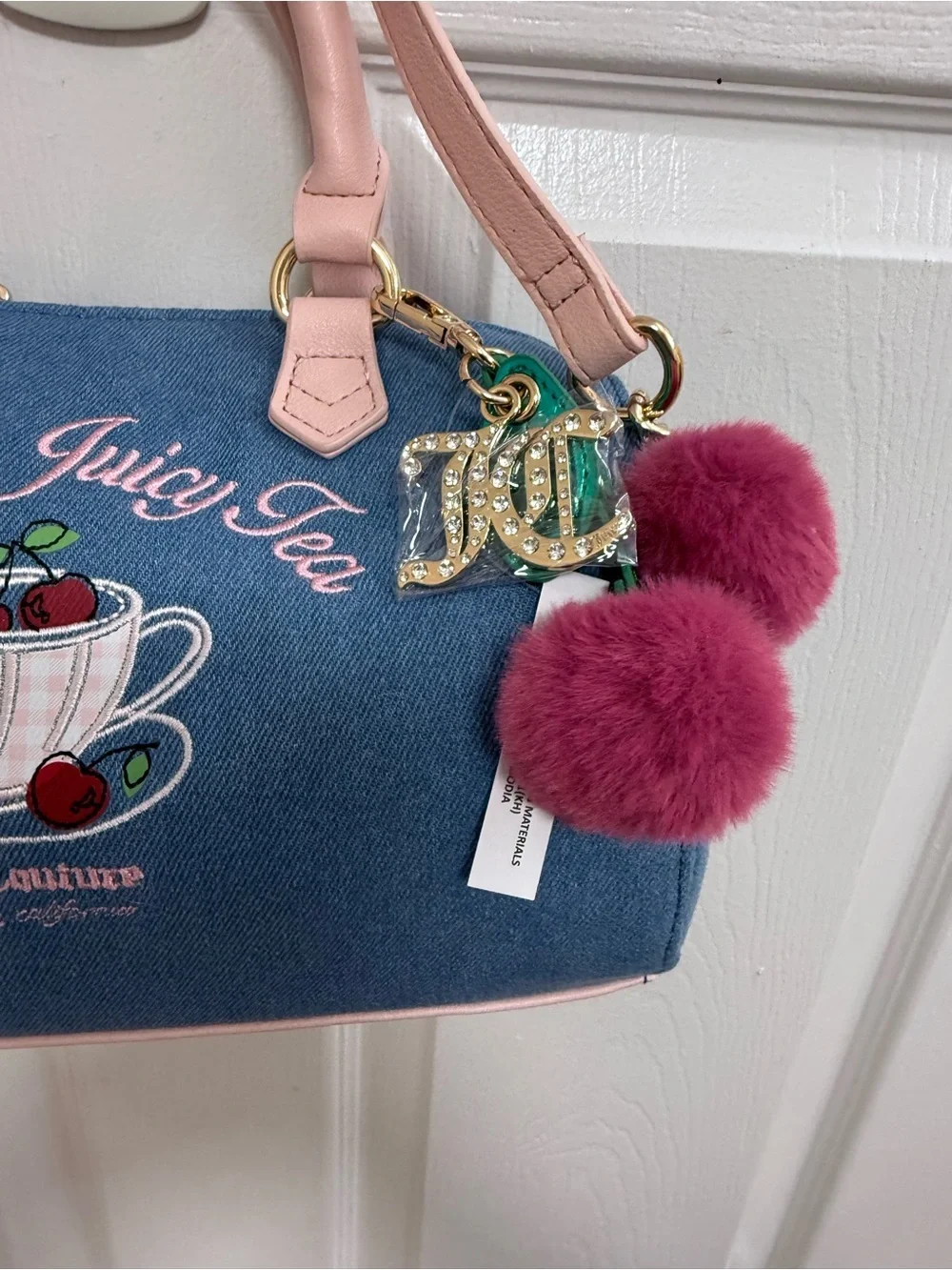 NWT Juicy Couture Sweet Tea Party Satchel in Denim “Spill the Juicy Tea”